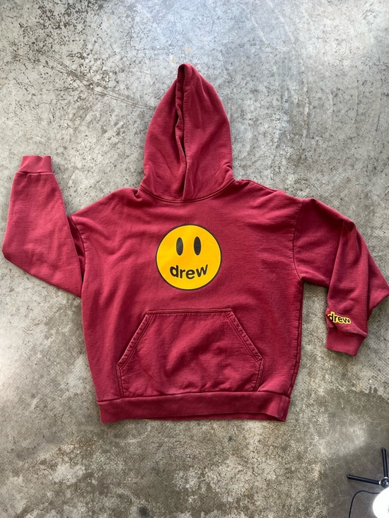 DREW Other - DREW Justin Bieber Burgundy Hoodie with Yellow Smiley Logo